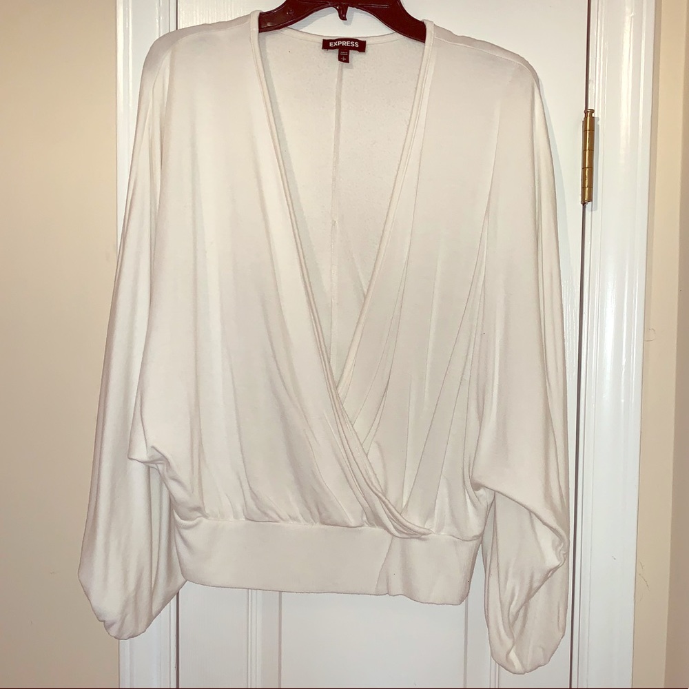 COPY - Cream deep V sweatshirt shirt from Express